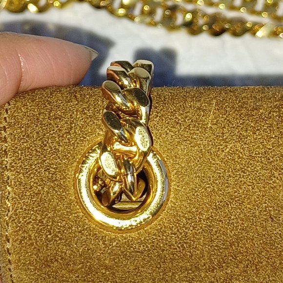 SOLD: Authentic YSL Rare Monogram Small Suede Tassel Crossbody Bag, Camel - Picture 15 of 15